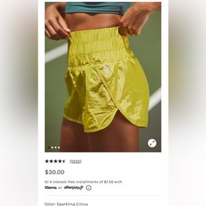 Free people movement the way home shorts. Size small.